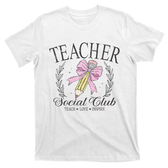 Teacher Social Club Teacher Coquette Bow Premium T-Shirt