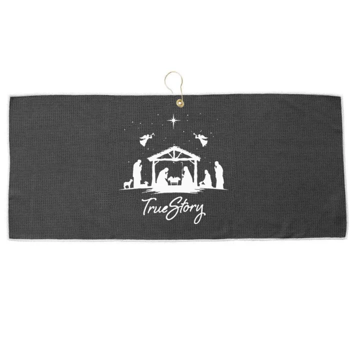 True Story Christmas Nativity Jesus Christian Large Microfiber Waffle Golf Towel