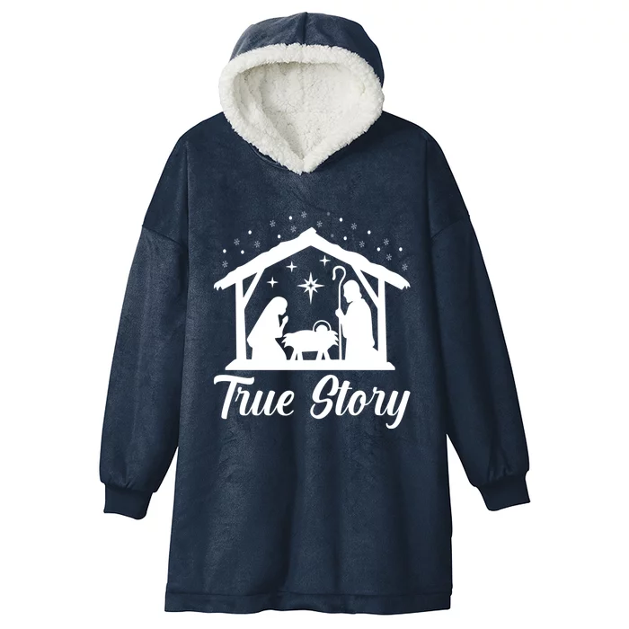 True Story Christmas Christian Religion Religious Xmas Gift Hooded Wearable Blanket