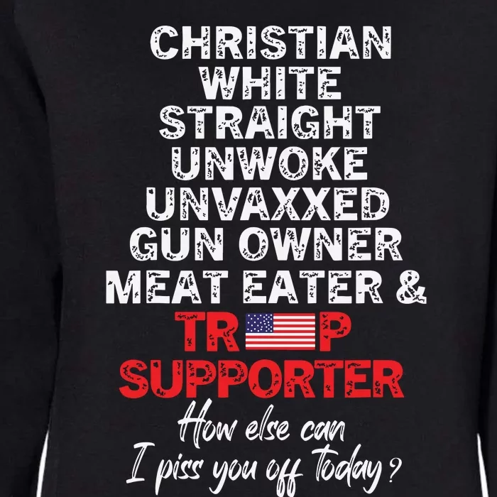 Trump Supporter Christian White Straight Unwoke Unvaxxed Womens California Wash Sweatshirt