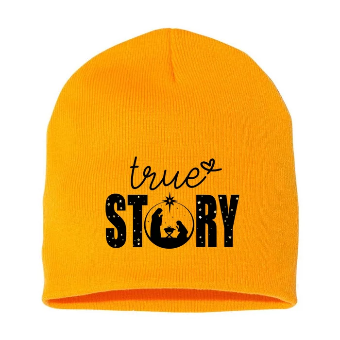 True Story Christmas Holy Christian Short Acrylic Beanie