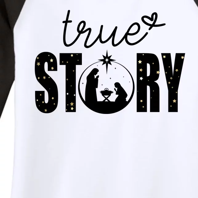 True Story Christmas Holy Christian Women's Tri-Blend 3/4-Sleeve Raglan Shirt