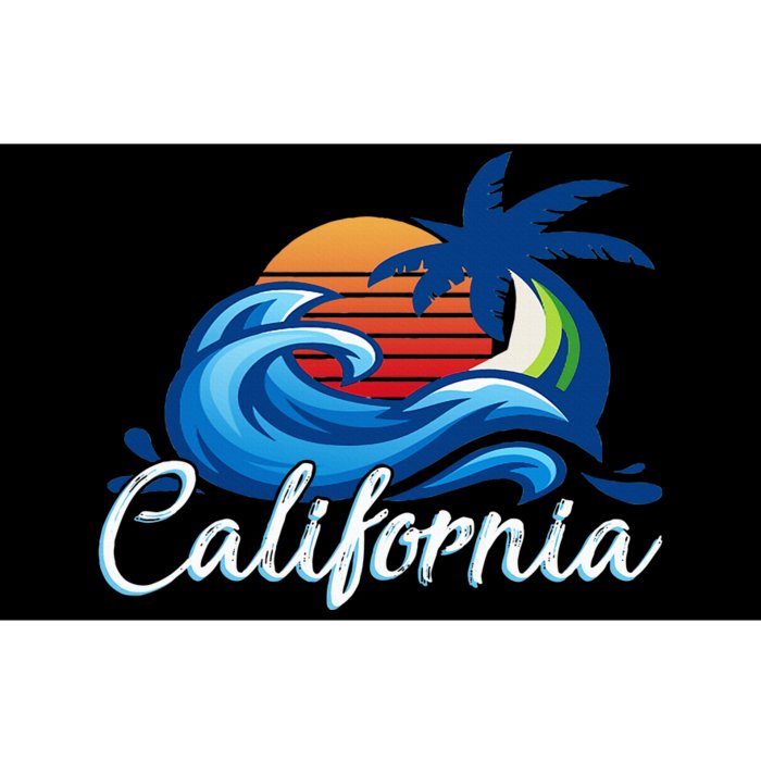 Tropical Sunset Cali Beach Waves Surfing Usa California Bumper Sticker