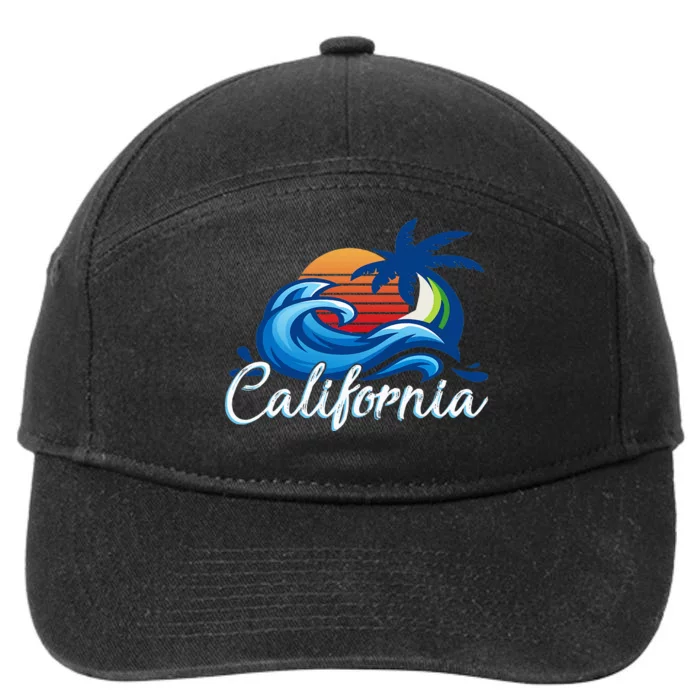 Tropical Sunset Cali Beach Waves Surfing Usa California 7-Panel Snapback Hat