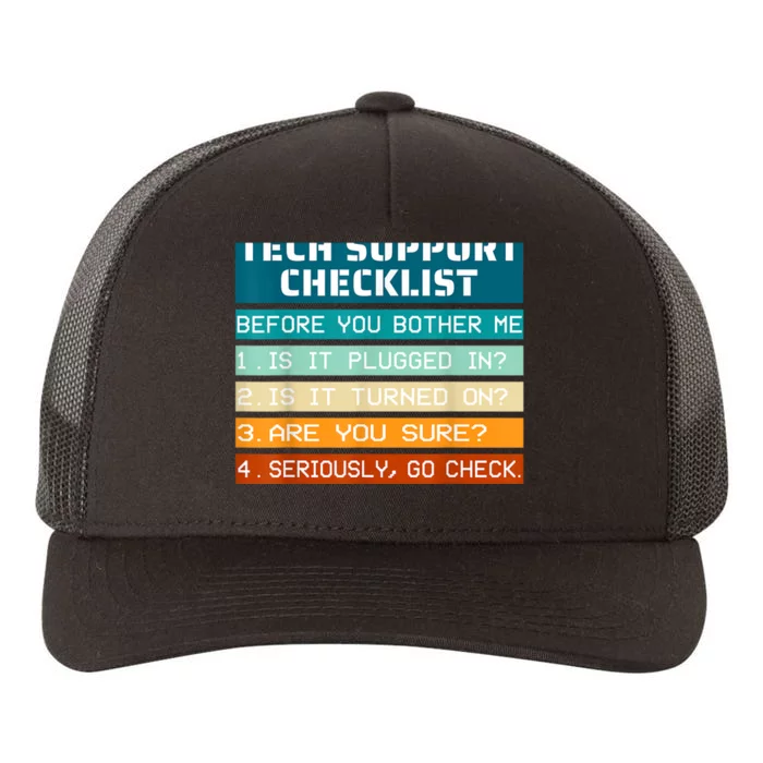 Tech Support Checklist Before You Bother Me It Tech Humor Yupoong Adult 5-Panel Trucker Hat