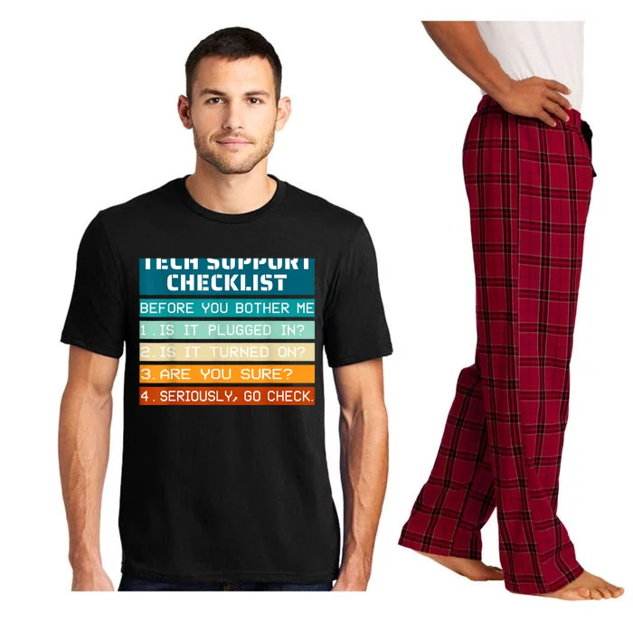 Tech Support Checklist Before You Bother Me It Tech Humor Pajama Set