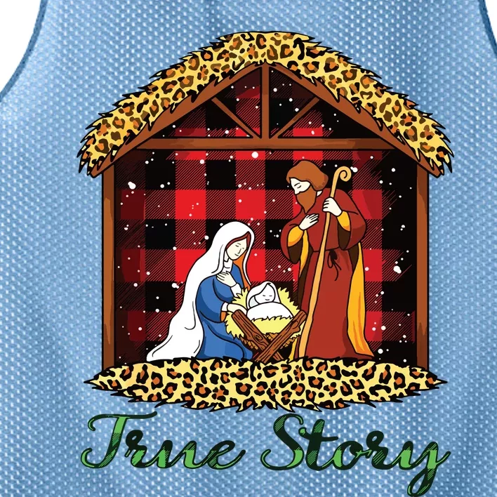 True Story Christmas Nativity Jesus Christian Christmas Mesh Reversible Basketball Jersey Tank