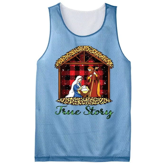 True Story Christmas Nativity Jesus Christian Christmas Mesh Reversible Basketball Jersey Tank