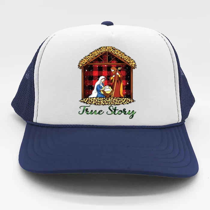 True Story Christmas Nativity Jesus Christian Christmas Trucker Hat