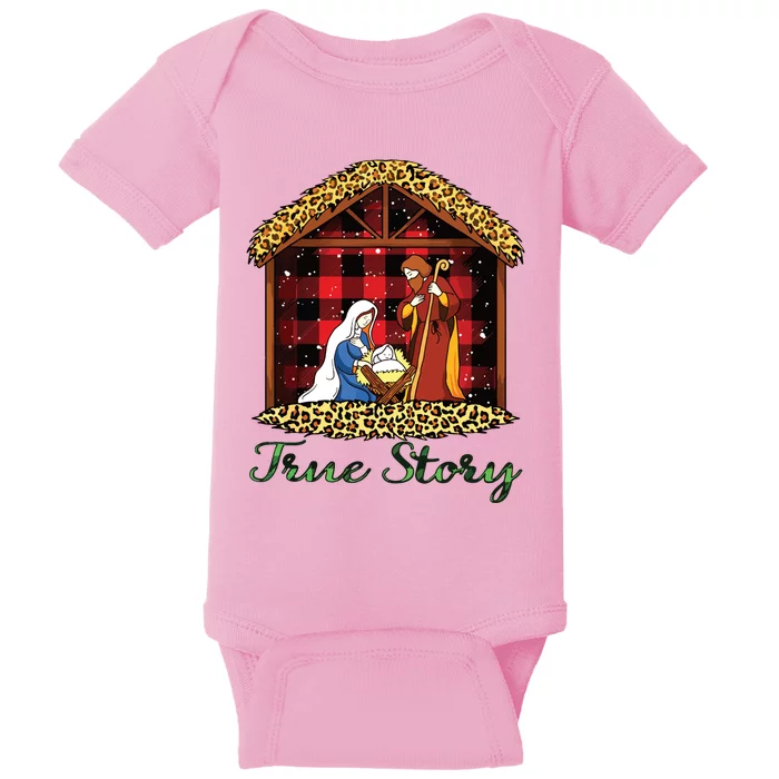 True Story Christmas Nativity Jesus Christian Christmas Baby Bodysuit