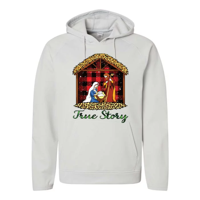 True Story Christmas Nativity Jesus Christian Christmas Performance Fleece Hoodie