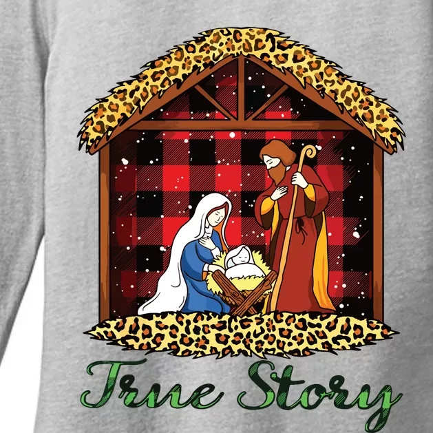 True Story Christmas Nativity Jesus Christian Christmas Womens CVC Long Sleeve Shirt