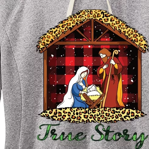 True Story Christmas Nativity Jesus Christian Christmas Women's Fleece Hoodie