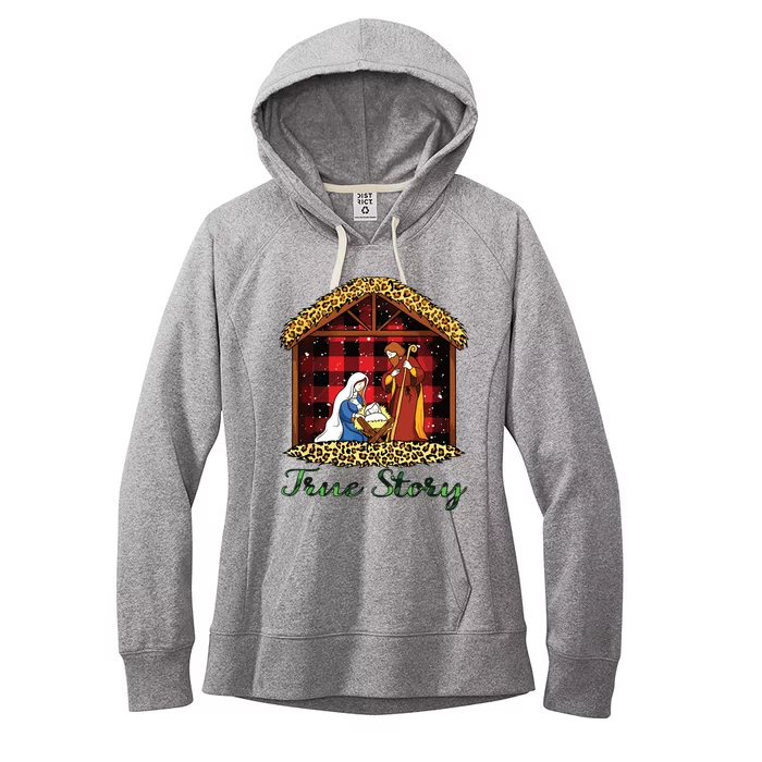 True Story Christmas Nativity Jesus Christian Christmas Women's Fleece Hoodie