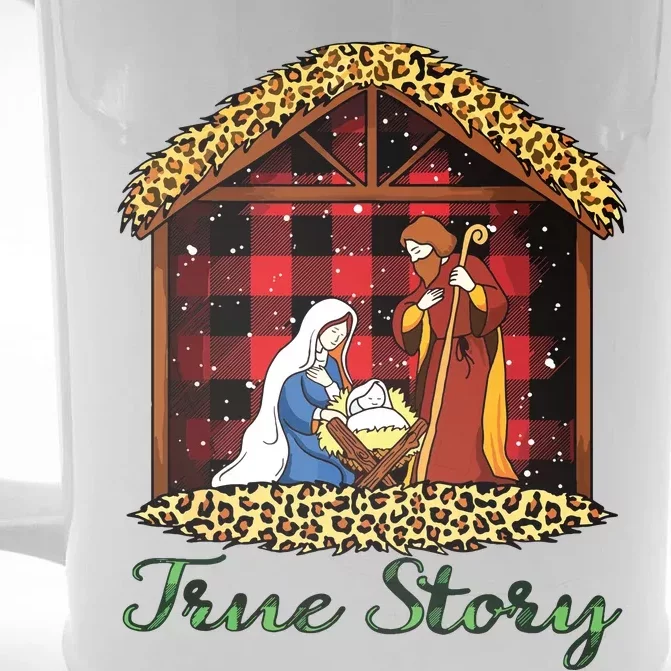 True Story Christmas Nativity Jesus Christian Christmas Front & Back Beer Stein