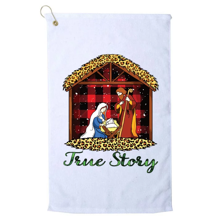 True Story Christmas Nativity Jesus Christian Christmas Platinum Collection Golf Towel