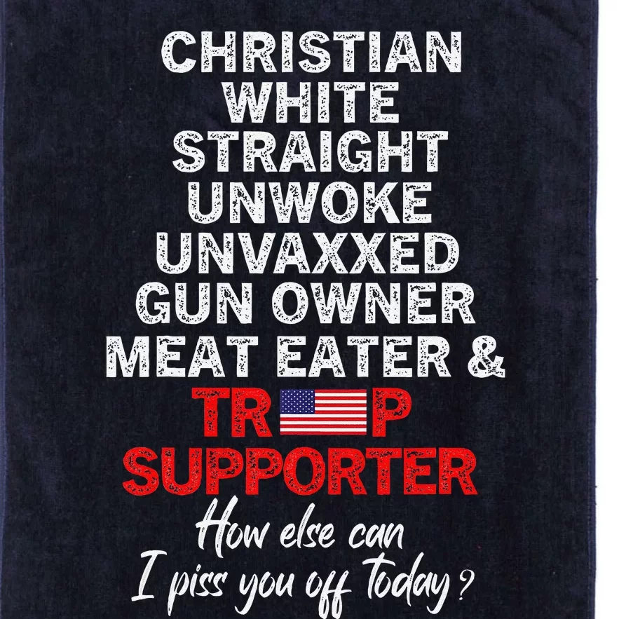 Trump Supporter Christian White Straight Unwoke Unvaxxed Platinum Collection Golf Towel