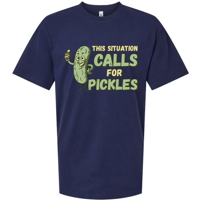 This Situation Calls For Pickles Funny Pickle Sueded Cloud Jersey T-Shirt