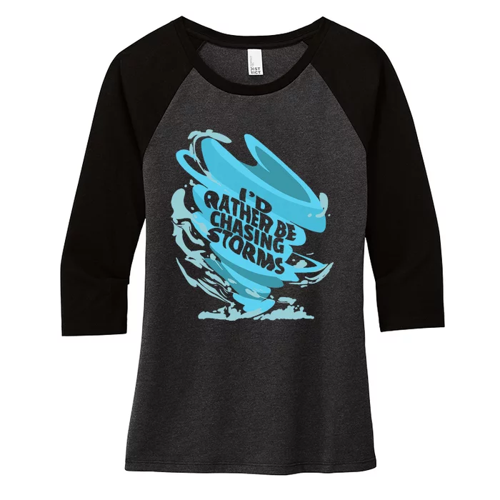 Tornado Storm Chaser Meterology Women's Tri-Blend 3/4-Sleeve Raglan Shirt