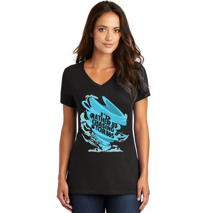 Tornado Storm Chaser Meterology Women's V-Neck T-Shirt