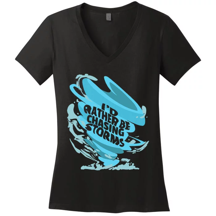 Tornado Storm Chaser Meterology Women's V-Neck T-Shirt