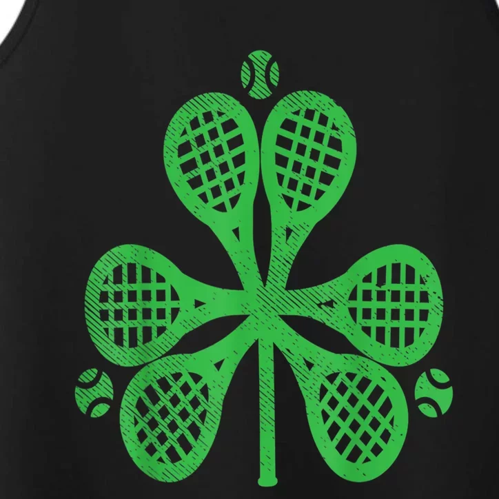 Tennis Shamrock Clover St Patricks Day Celebration Gift Performance Tank