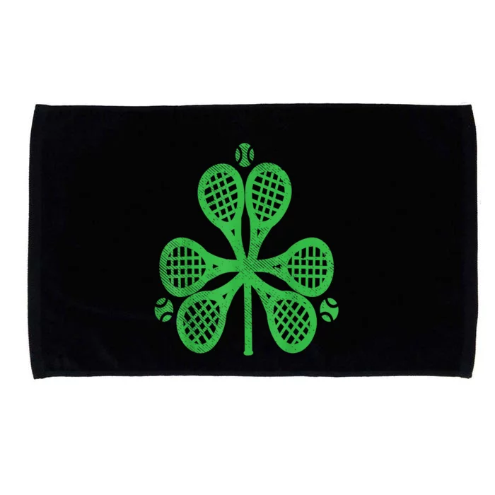 Tennis Shamrock Clover St Patricks Day Celebration Gift Microfiber Hand Towel