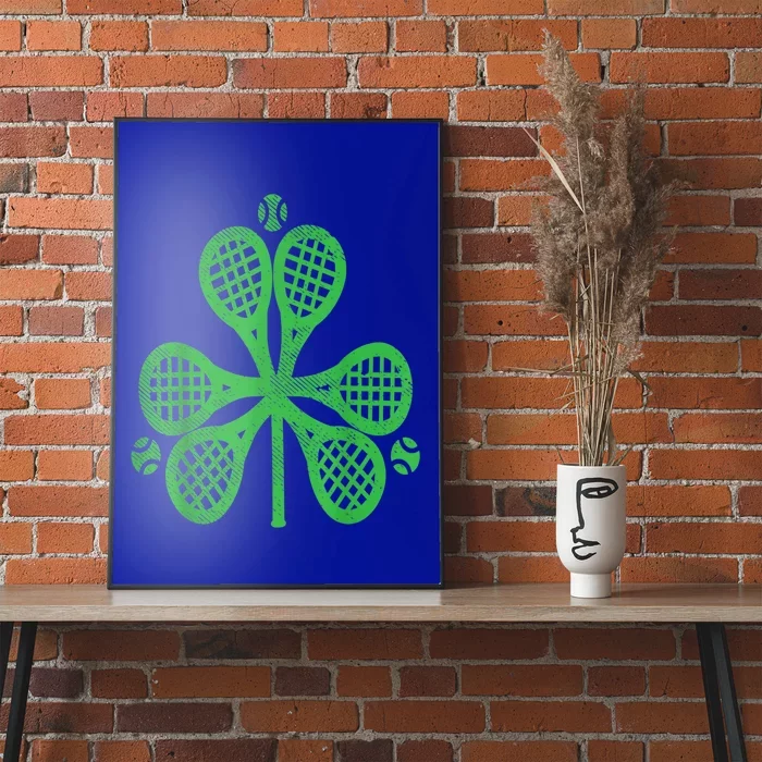 Tennis Shamrock Clover St Patricks Day Celebration Gift Poster