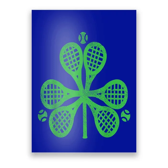 Tennis Shamrock Clover St Patricks Day Celebration Gift Poster