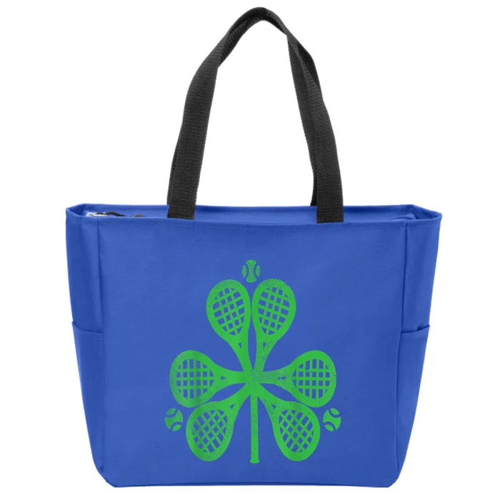 Tennis Shamrock Clover St Patricks Day Celebration Gift Zip Tote Bag