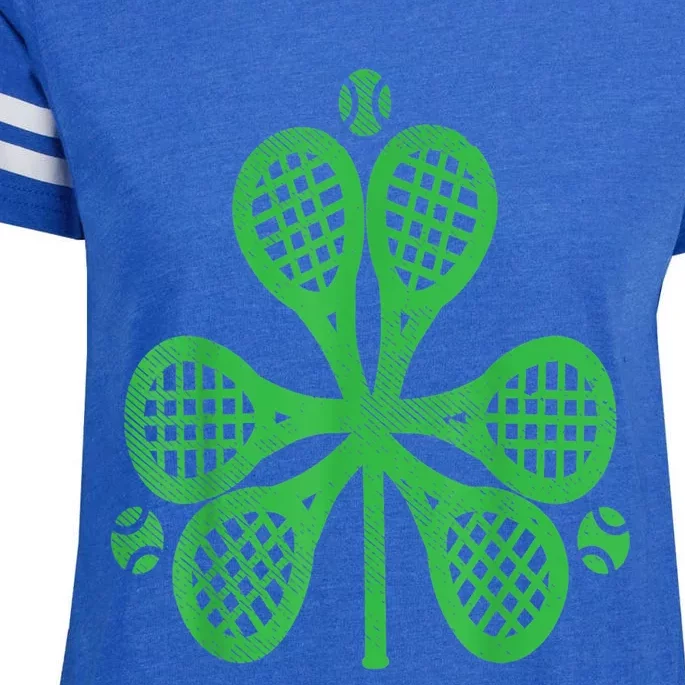 Tennis Shamrock Clover St Patricks Day Celebration Gift Enza Ladies Jersey Football T-Shirt