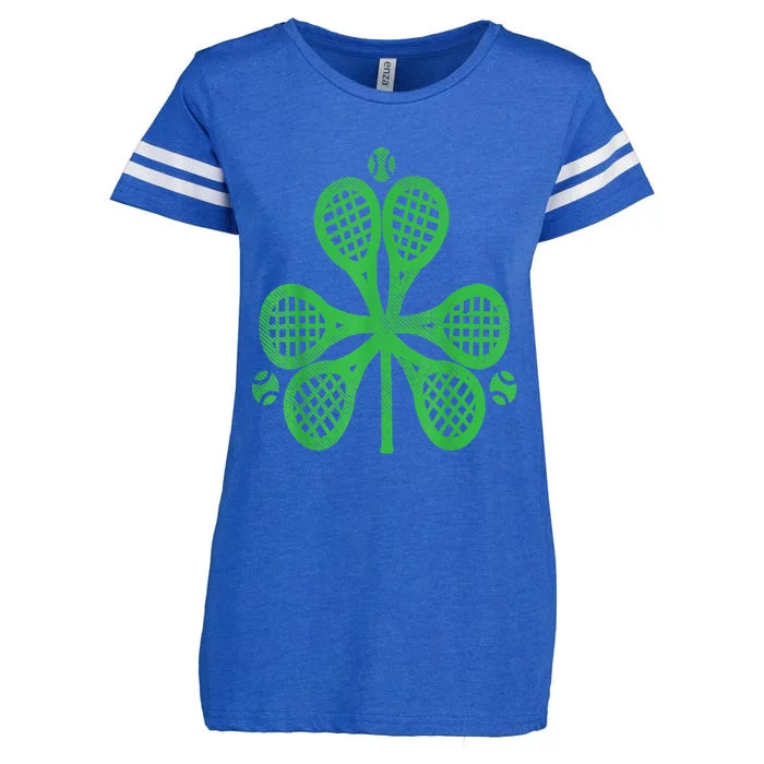 Tennis Shamrock Clover St Patricks Day Celebration Gift Enza Ladies Jersey Football T-Shirt