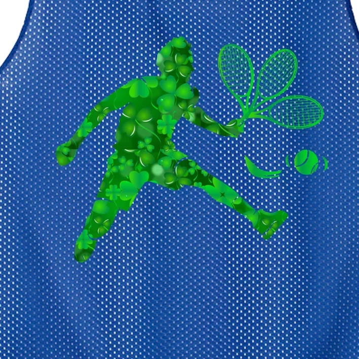 Tennis Shamrock Clover St Patricks Day Tennis Player Coach Cool Gift Mesh Reversible Basketball Jersey Tank