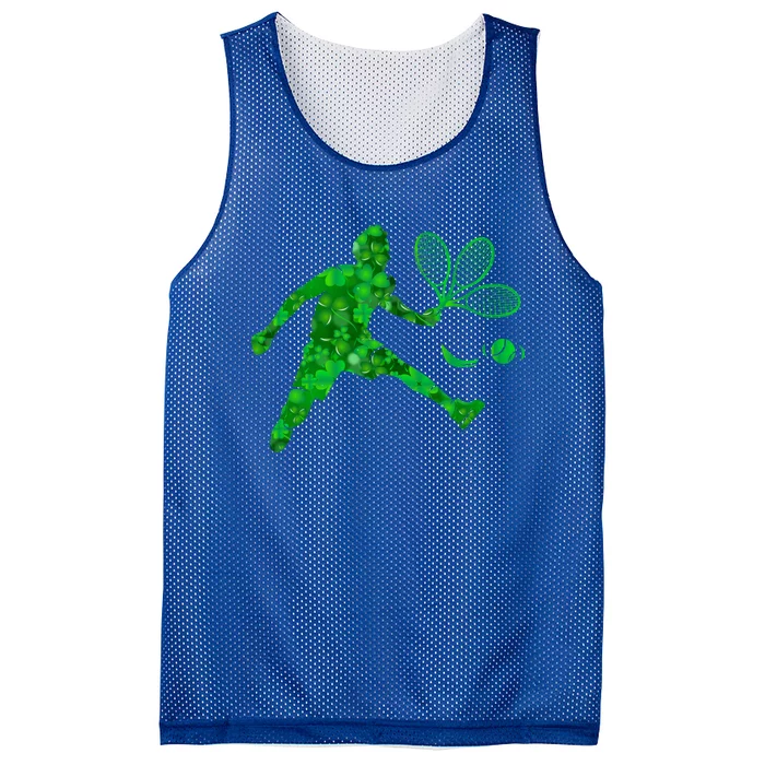 Tennis Shamrock Clover St Patricks Day Tennis Player Coach Cool Gift Mesh Reversible Basketball Jersey Tank