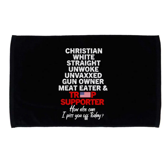 Trump Supporter Christian White Straight Unwoke Unvaxxed Microfiber Hand Towel