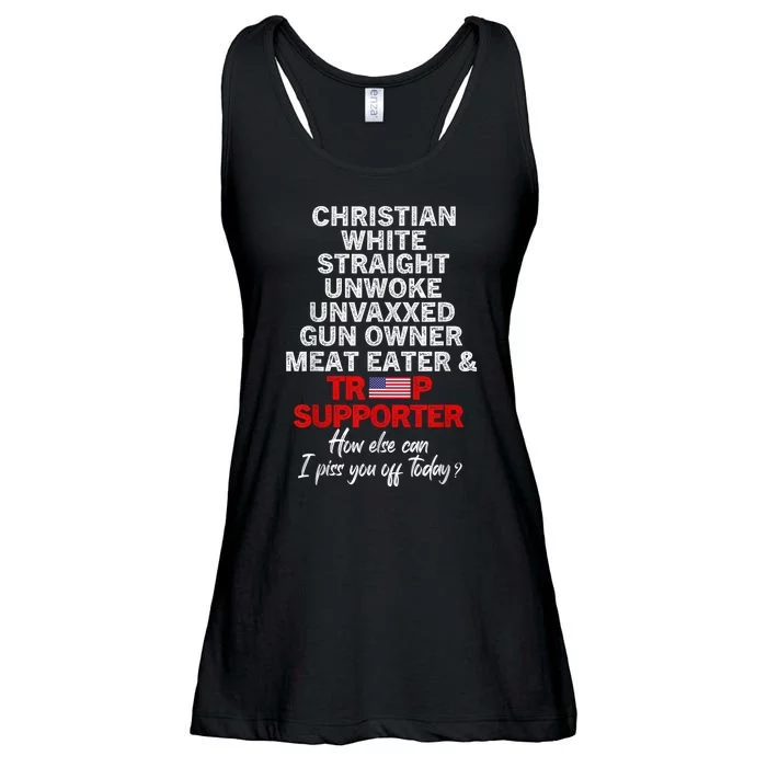 Trump Supporter Christian White Straight Unwoke Unvaxxed Ladies Essential Flowy Tank