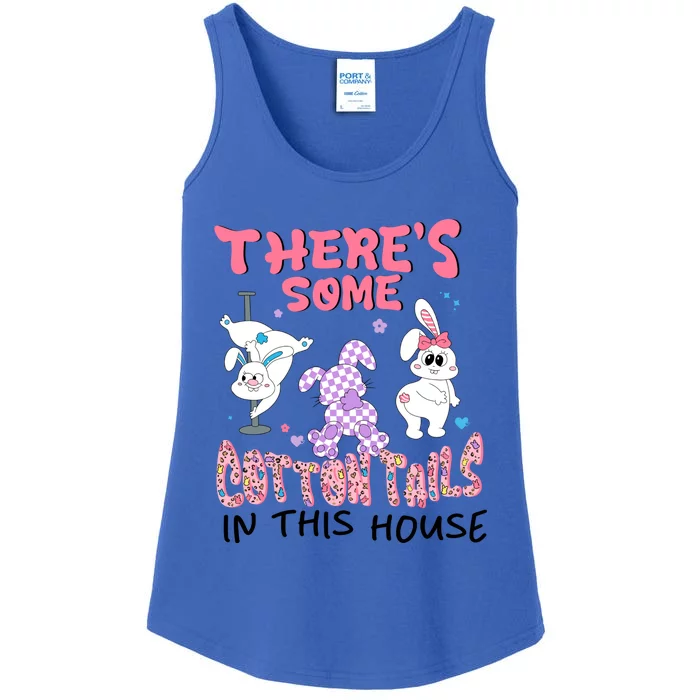 ThereS Some Cotton Tails In This House Cute Bunny Easter Day Ladies Essential Tank