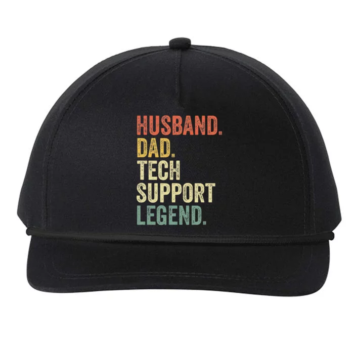 Tech Support Christmas Gifts For Dad Husband Snapback Five-Panel Rope Hat