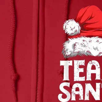 Team Santa Christmas Squad Family Matching Pajamas Boys Men Full Zip Hoodie