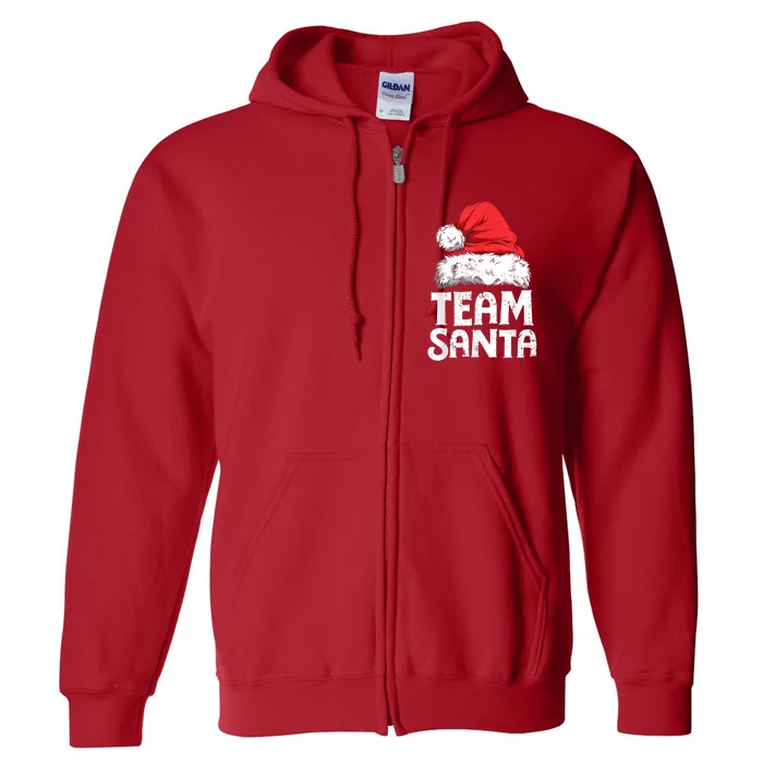 Team Santa Christmas Squad Family Matching Pajamas Boys Men Full Zip Hoodie