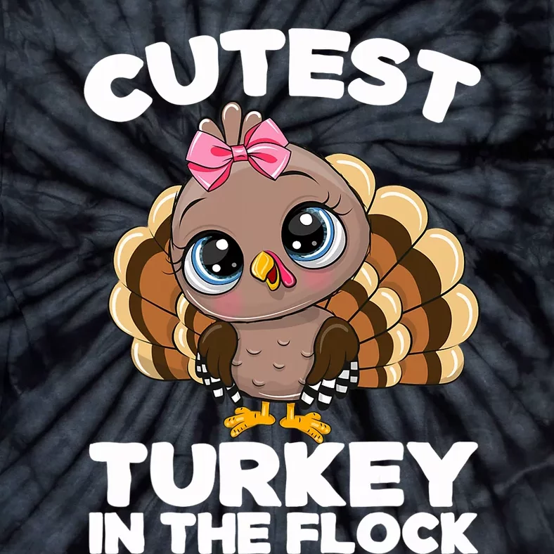 Thanksgiving Shirt Cutest Turkey In The Flock Tie-Dye T-Shirt