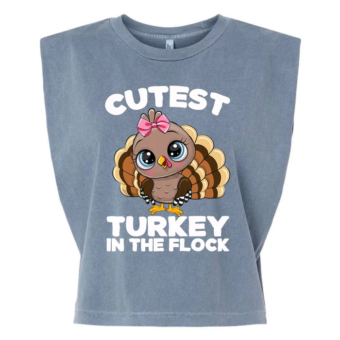 Thanksgiving Shirt Cutest Turkey In The Flock Garment-Dyed Women's Muscle Tee