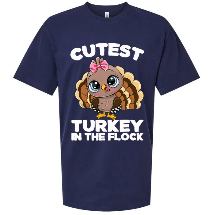 Thanksgiving Shirt Cutest Turkey In The Flock Sueded Cloud Jersey T-Shirt