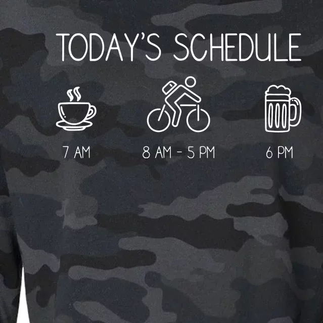 Today's Schedule Cycling Mountain Biking Bike Cropped Pullover Crew