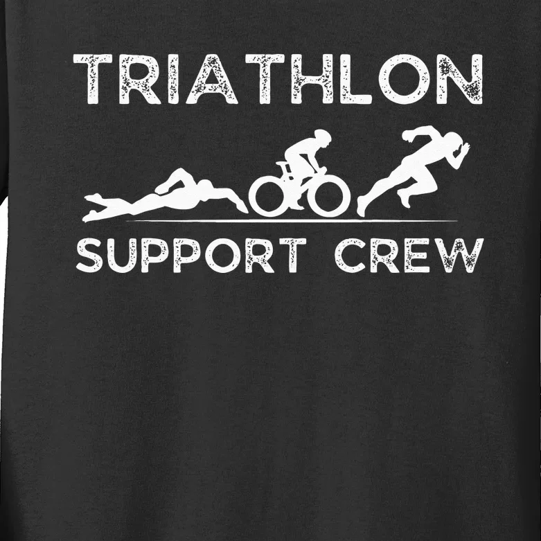 Triathlon Support Crew Men Women Kids Family Friend Kids Long Sleeve Shirt