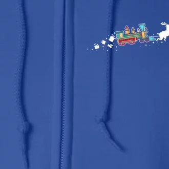 Train Santa Christmas Sleigh Funny Train Xmas Gift Full Zip Hoodie