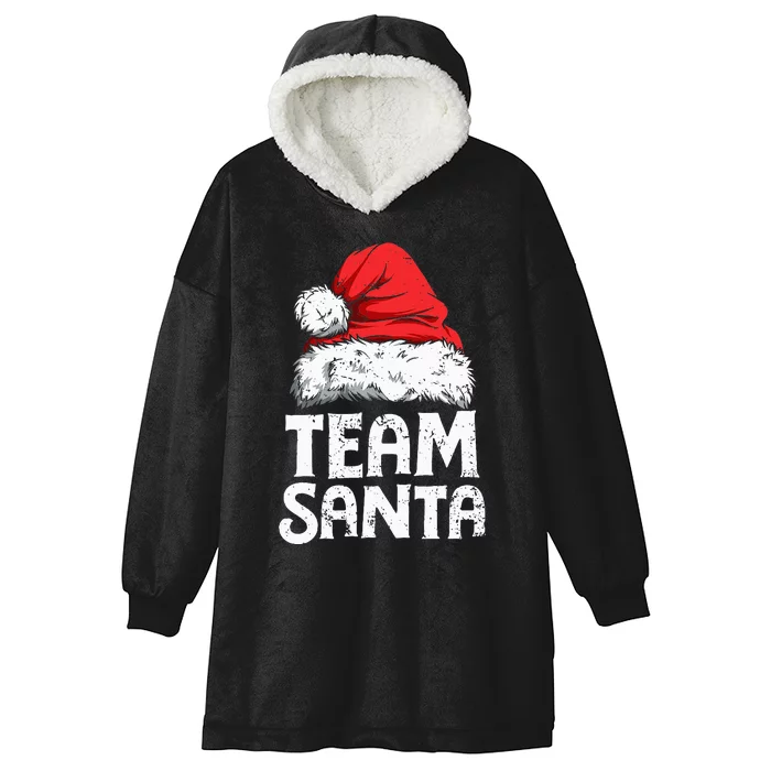 Team Santa Christmas Squad Family Matching Pajamas Hooded Wearable Blanket