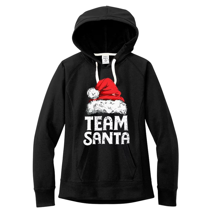 Team Santa Christmas Squad Family Matching Pajamas Women's Fleece Hoodie