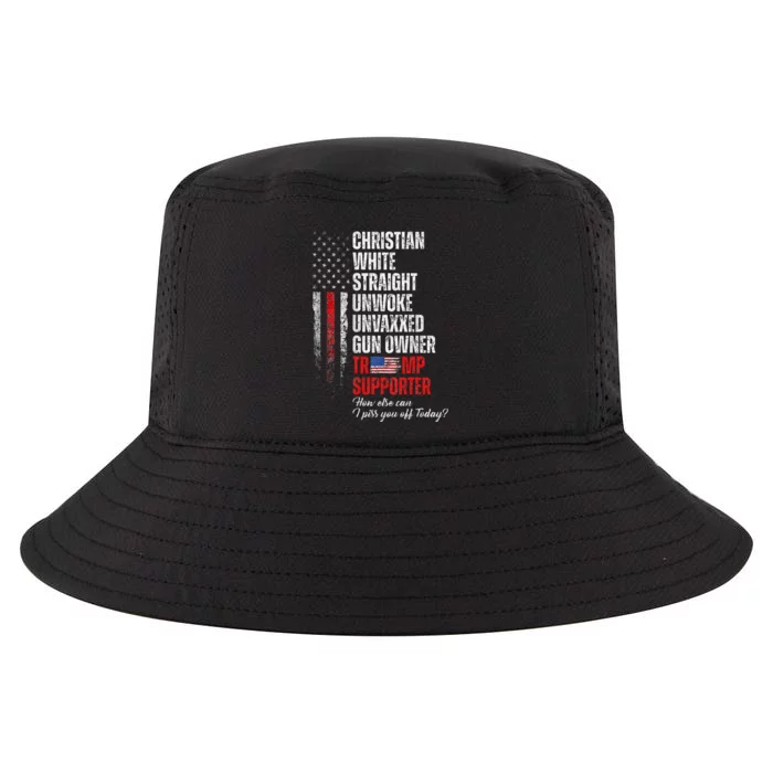 Trump Supporter Christian White Straight Unwoke Cool Comfort Performance Bucket Hat