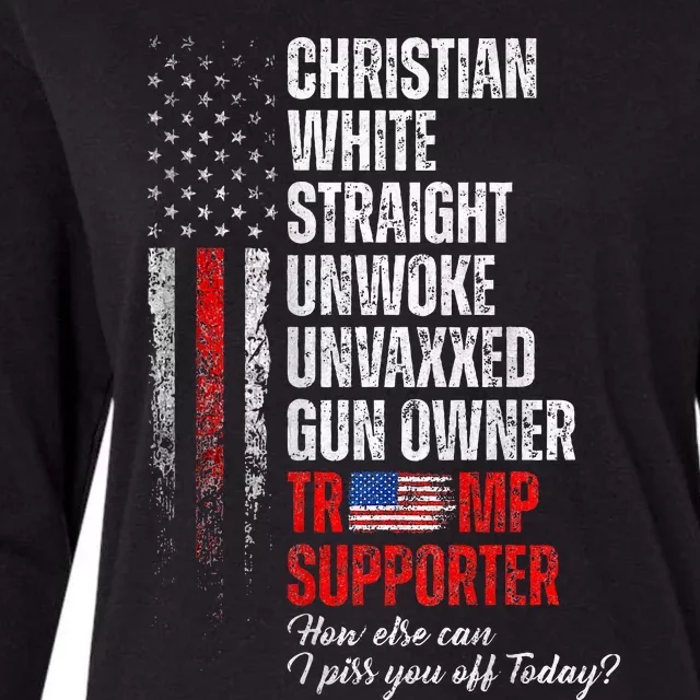 Trump Supporter Christian White Straight Unwoke Womens Cotton Relaxed Long Sleeve T-Shirt